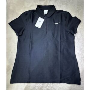 Nike Women's Large Victory Dri-FIT Golf Polo Ribbed Shirt White FD6710-010 NEW
